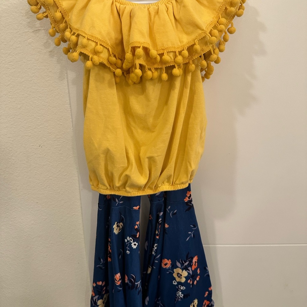 Charming Yellow and Floral Blue Kids Set